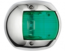 Compact 12 LED navigation light, polished AISI316, 112.5°, green