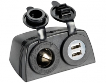 Lighter socket + double USB w/casing