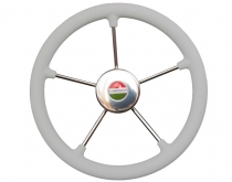 Stainless steel power boat steering wheel 350mm - grey