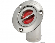 FUEL deck plug polished SS 45° angled 38mm