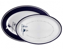 Melamin-Serviergeschirr-Set „Welcome On Board“, 2-teilig