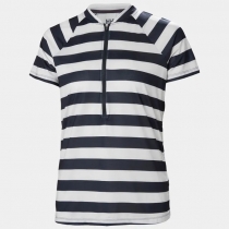 Helly Hansen Siren Half-Zip Quick-Dry T-Shirt - navy stripes