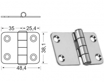 Scharnier aus Edelstahl, Standardbolzen 60,4x38,1mm