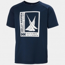 Helly Hansen Juniors’ Port T-Shirt - navy