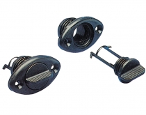 Drain Sockets with Captive Plug, 54x33mm, Oval, Black