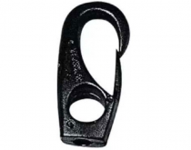Plastová skoba (háčik) s okom 42mm 4mm lano 2ks čierna