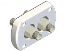 Bulkhead throughout bush twin connection white