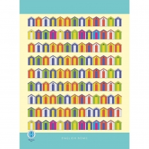 English Rows Beach Hut Tea Towel