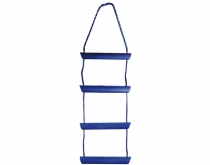 Blue nylon cord ladder, 3 polycarbonate steps