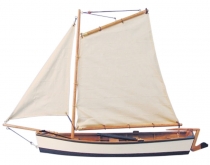 Rybářský člun s plachtami