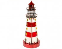 Kerzenständer Leuchtturm rot 32cm