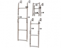 Skladací rebrík s plochými stupňamii 2+1, 25/63cm, nerez