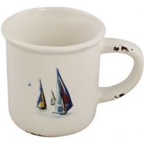 Cup with handle with boat design