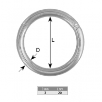 Nerezový krúžok 3 x 20 mm