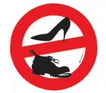 Nálepka - zákaz topánky