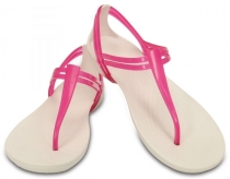 Crocs Isabella T-Strap dámske sandále ružové
