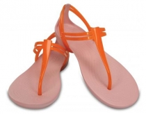 Crocs Isabella T-Strap dámske sandále oranžové