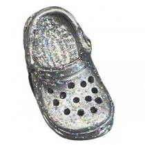 Ozdobný gombík Silver Clog na topánky Crocs