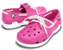 Crocs Kids Beach Lace Line Boat dětské boty růžové