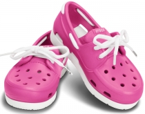 Crocs Kids Beach Lace Line Boat dětské boty růžové