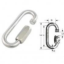 Screw carabiner 10mm galvanized