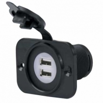 Double built-in socket black