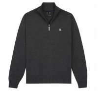 Musto Ambrose pánsky sveter so zipsom šedý