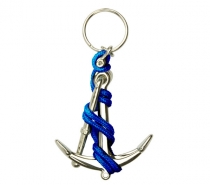 Prívesok na kľúče kotva na modrom lanku