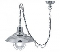 Závesná lampa poniklovaná 230V, H: 37cm, O: 36cm