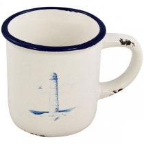 Cup with handle with lighthouse design