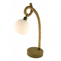 Pier lamp with white-frosted glass shade