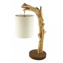 Drift-wood lamp with shade