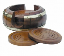 Drevené podložky pod pohár 6 ks priemer 13 cm