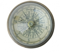 Compass with dome glass antique brass