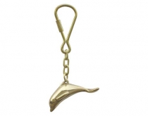 Keyring dolphin brass