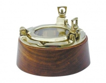 Dřevěný popelník - kulaté lodní okno 12 cm
