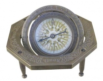 Kompas osemuholník antická mosadz