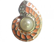 Decorative shell button with pearl on Crocs shoes