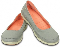 Crocs Stretch Sole Flat dámske poltopánky šedé