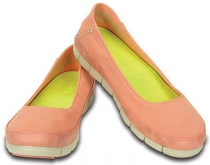 Crocs Stretch Sole Flat dámske poltopánky oranžové