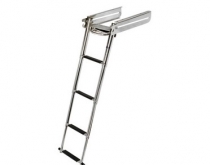 Skladací rebrík pod platformu - 4 stupne, nerez