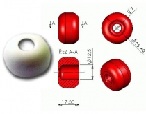 Ball for a rope white - 2 pcs.