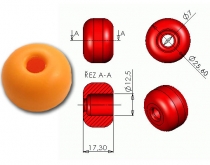 Ball for a rope orange - 2pcs.