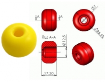 Ball for a rope yellow - 2 pcs.