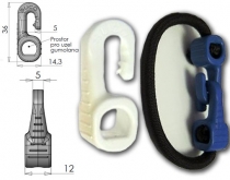 Kunststoffhaken mit Gummiband/Seil weiß
