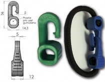 Kunststoffhaken mit Gummiband/Seil grün