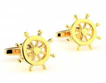 Gold rudder cufflinks