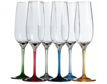 PARTY champagne flute coloured base