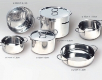 8 piece self-containing kitchen pan set