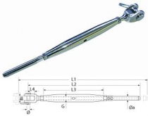 Terminál vidlica - metrický závit M8 pre oceľové lano 4 mm